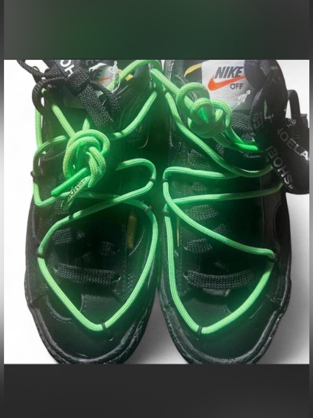Nike Black Sneakers with Neon Green Trim